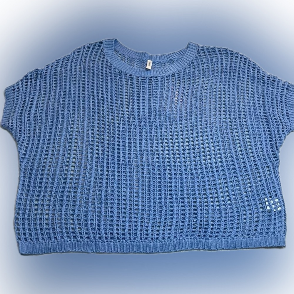 Dokotoo Women's Light Blue Short Sleeve Sweater NWT